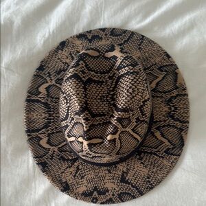 Tan and Black Snakeskin Pattern Hat